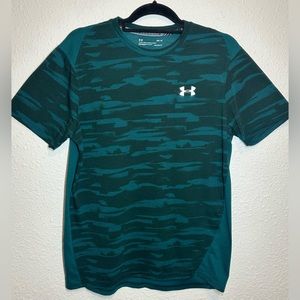 Under Armour T Shirt Men Green Camo Size M